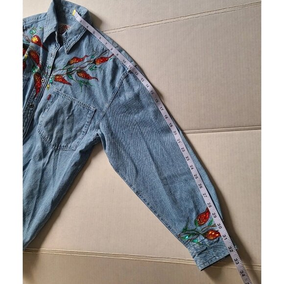 Vintage LEVI'S JEANS FOR WOMEN SHIRT Women's Jean Beaded LongSleeve - Picture 15 of 16